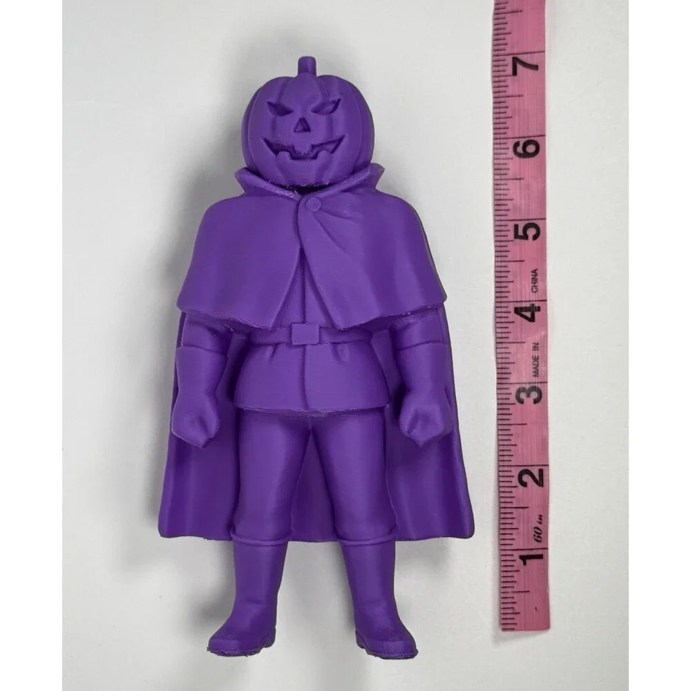 Headless Horseman Giant Size 7” Dime Store Figure Toy Pumpkin Head Purple